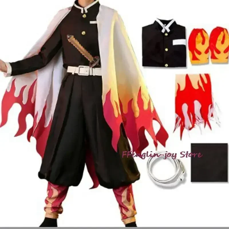 Anime Rengoku Kyoujurou Cosplay Uniforme Kimono Costume Carnevale di Halloween Abiti da festa di Natale