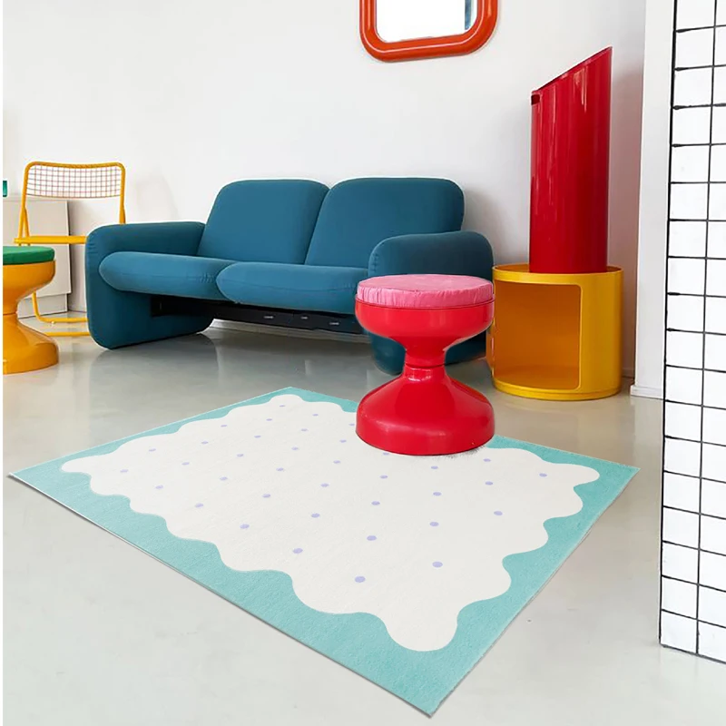 

Simple Living Room Carpet Modern Style Macaron Color Cream Floor Mats Bedroom Decoration Girls Room Cute Soft Plush Rug 거실 침실 카펫