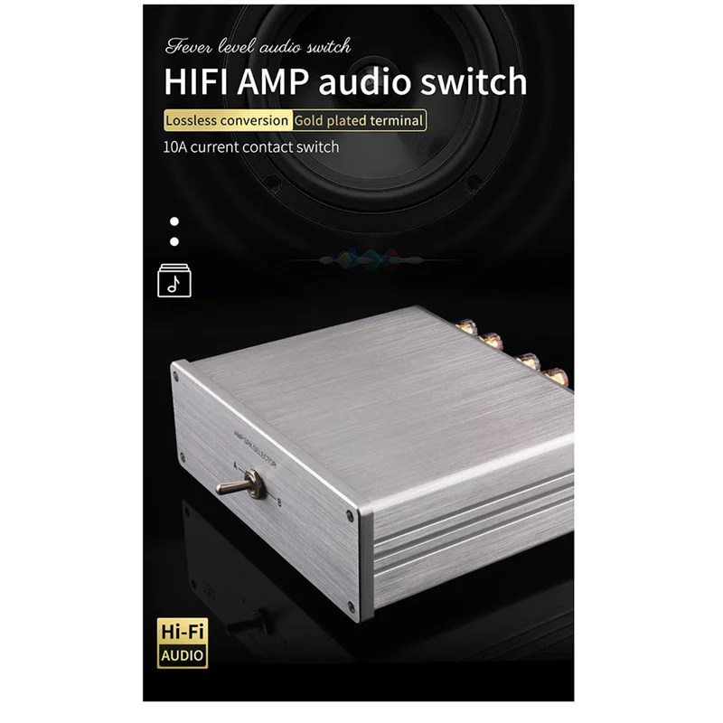 

HIFI Lossless 4 In 1 Out 2 In 1 OUT Hifi Stereo RCA Audio Source Input Signal Switcher Switch Splitter Selector Box(B) Durable