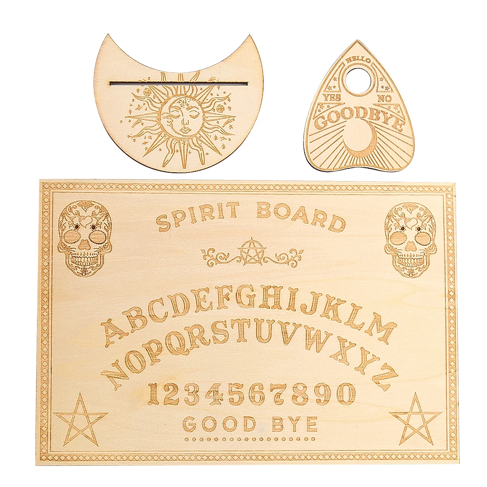 3 قطعة مجموعة لوحة Ouija الخشبية البندول الساحرة الشمعدان النفسي نبوءة رسالة الحلي السحر العرافة التأمل الدعائم