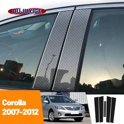 For Toyota Corolla 2007-2012 2008 2009 2010 2011 Carbon Fiber Window Door Column Deal B C Pillar Post Cover Trim Sticker