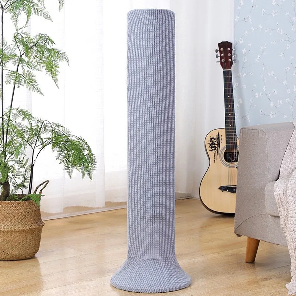 Knitted Elastic Tower Fan Cover Full Coverage Dust Protector For 90-125cm Vertical Fans Stretchable Floor Fan Case Gray White