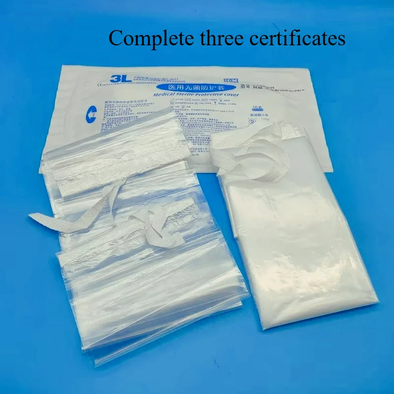 Disposable Medical Sterile Protective Cover PE Film Equipment Isolation Sleeve with Binding Strap for Operating Room Instrument