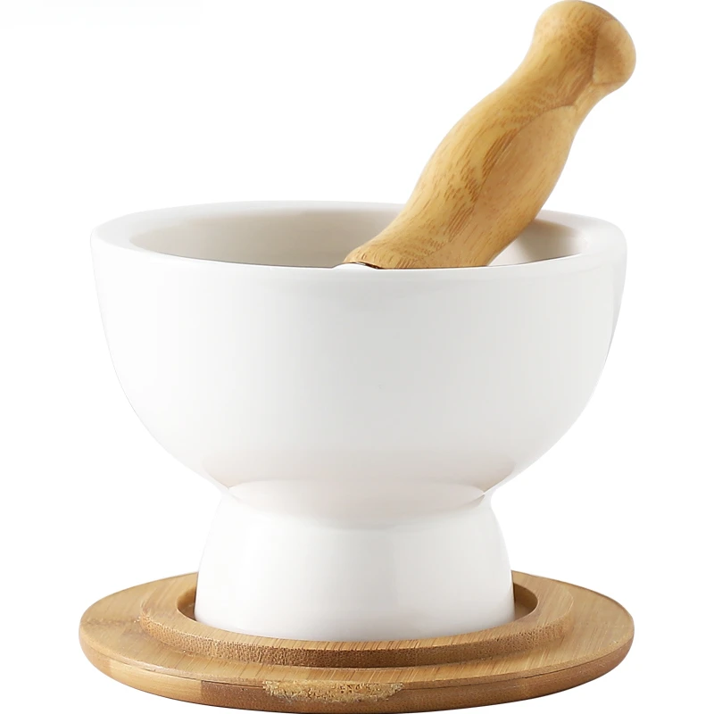 Ceramic Masher Mortar Pestle Pepper Masher Spice Grinder Crusher Pounding Jar Manual Grinding Vessel Food Grinder Grinding Tools