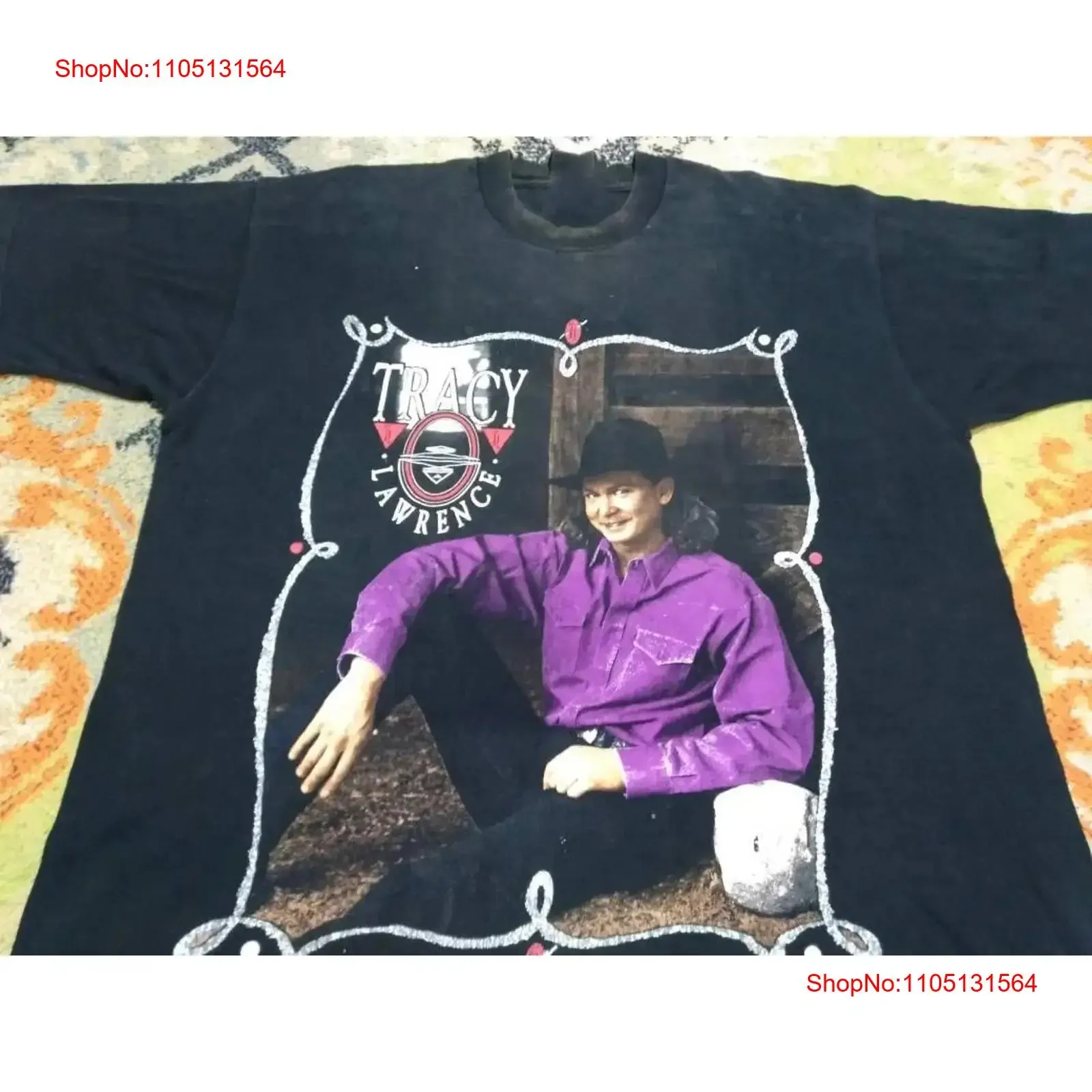 Vintage 90's Tracy Lawrence Cotton T Shirt Concert S to 5XL AR081 vintage Washed designer clothes streetwear homme Slightly