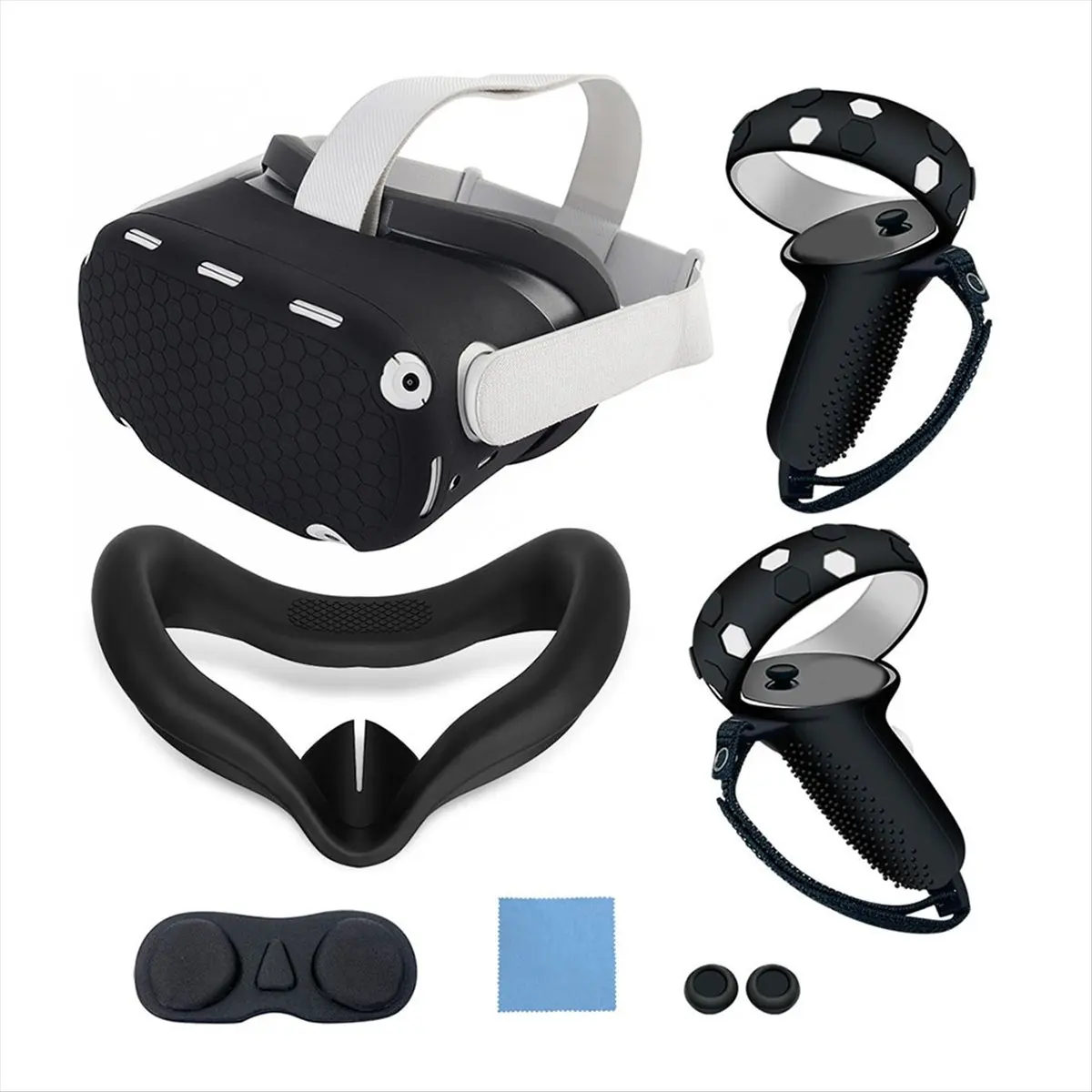 *ABAB Protective Cover Controller Grips VR Shell Cover VR Silicone Case Face Cover Lens Cover for Oculus Quest 2 Accessories D