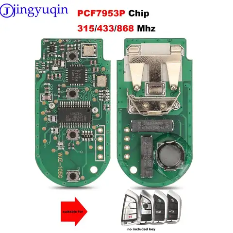 Jingyuqin 4 단추 전자 보드, BMW F 시리즈 CAS4 +/FEM 2011-2017 수정 스마트 원격 키, 315MHz, 434MHz, 868MHz