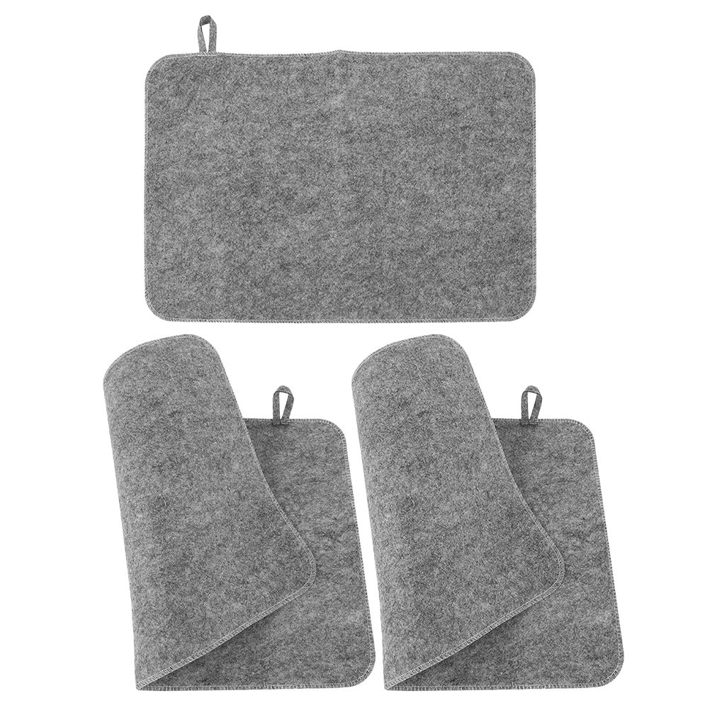 

3 Pcs Bathroom Insulation Pads Fast Drying Mat Bathmats for Portable Heat Felt Sauna Shower Bamboo