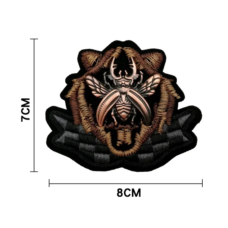 Hafty metalowe haftowane chrząszcz korona orzeł lew jelenie łatki aplikacja ubrania kurtka przypinki do ubrań lub-2718