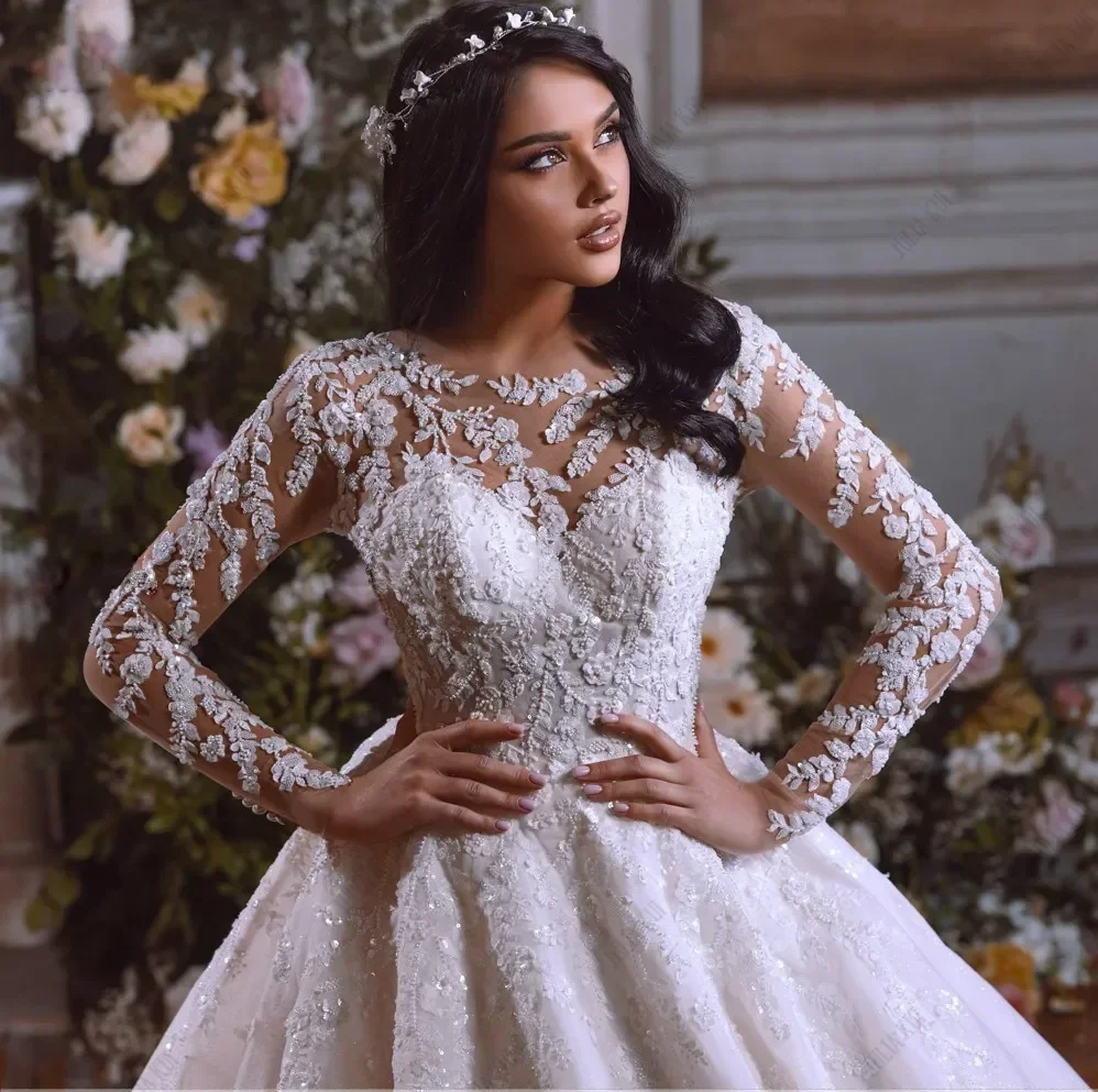 

Customized Off The Shoulder Wedding Dresses For women Chic Court Train Bridal Gowns Princess Plus Size Vestidos De Novia