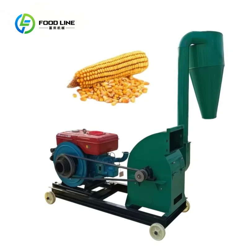 Customized Low Consumption Diesel Feed Hammer Mill Agricultural Straw Grain Grinding Crusher