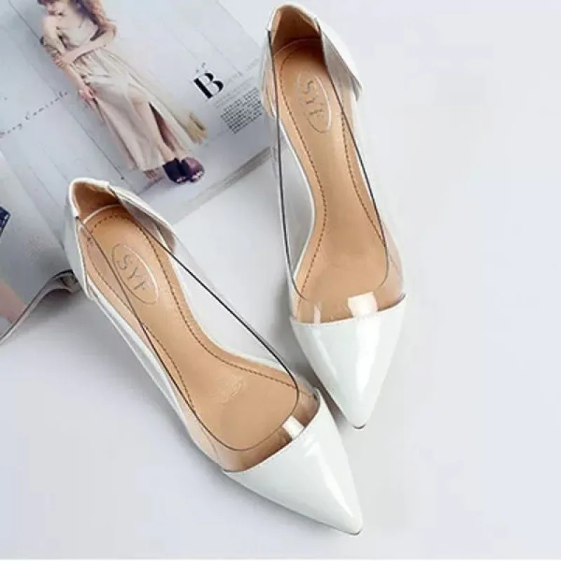 2021 New Women Pumps PVC Transparent High Heels Sexy Pointed Toe Leopard Grain Party Shoes Lady Thin Heels Pumps Size 40