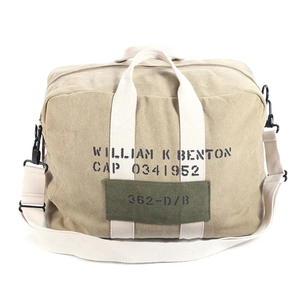 

Japanese KAPITAL Retro Amikhaki Khaki Canvas Handbag Bag Vintage Motorcycle Crossbody Bags