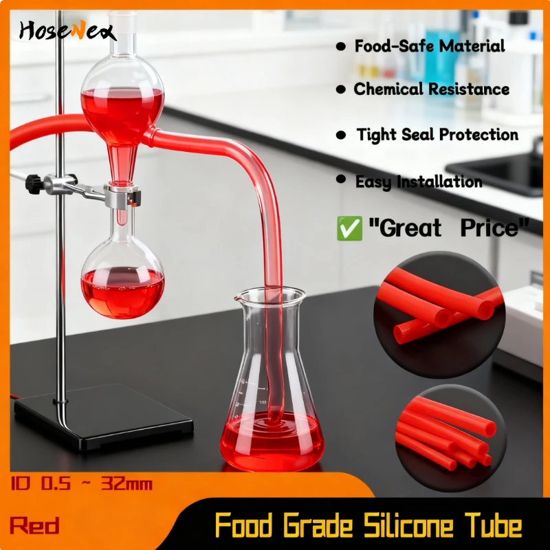 

Красный силиконовый шланг 1-10 м, внутренний диаметр 0,5-32 мм, пищевой безвкусный, устойчивый к высоким температурам, гибкая трубка для питьевой воды, домашнего пивоварения, сада