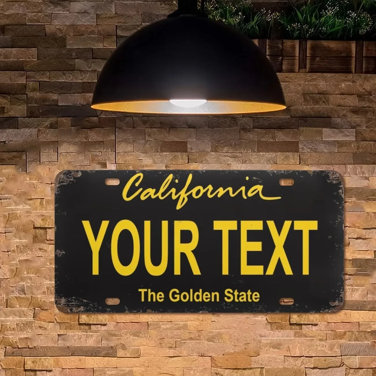 Letrero de matrícula personalizado de California: decoración de pared de metal clásica para automóviles/hogar/bar, duradero e impermeable.
