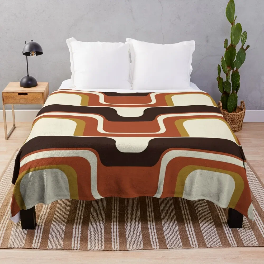 

Mid-Century Modern Meets 1970s Rust Throw Blanket Decorative Sofas Summer Beddings Luxury Brand Sofas Blankets