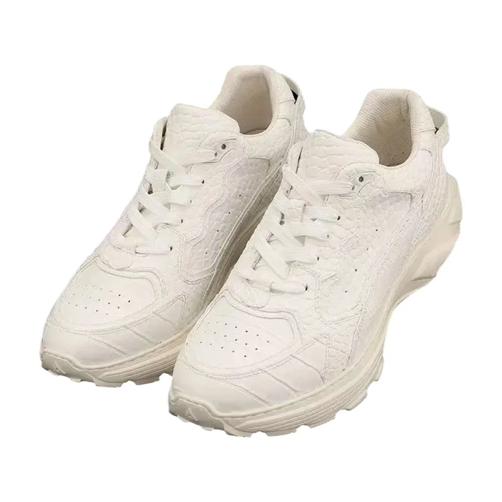 2025 جديد وصول موضة جلد التمساح البطن حذاء كاجوال الرجال ، الذكور أحذية رياضية من الجلد الطبيعي pdd635