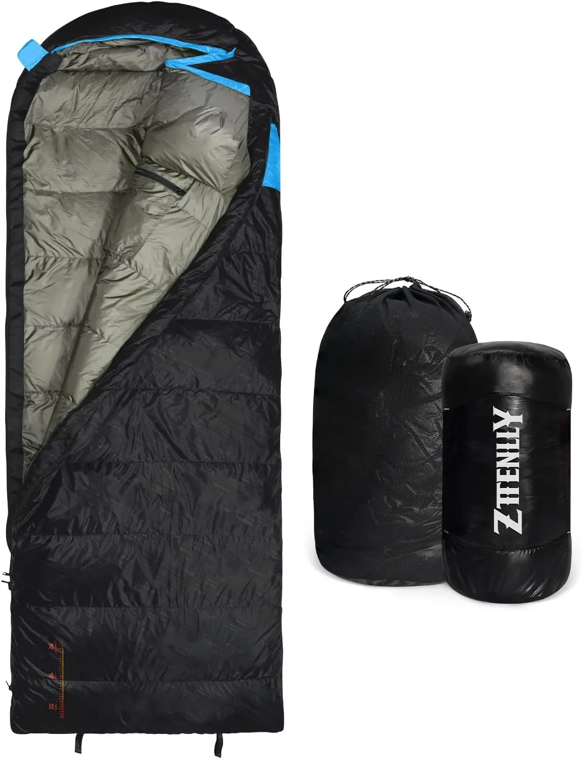 Ultimate 4-Season Down Sleeping Bag for Adults - Lightweight & Compact, 550/600 FP, 0°F to 30°F for Backpacking, Camping