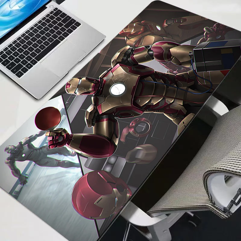 لوحة ماوس ملحقات ألعاب الكمبيوتر المحمول حصيرة سطح المكتب سرعة غير قابلة للانزلاق لوحة ماوس أنيمي مكتب الكمبيوتر الرجل الحديدي السجاد ألعاب لوحة المفاتيح #3