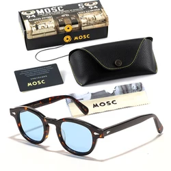 Lunettes de soleil polarisées pour hommes et femmes, lunettes de vision nocturne bleues, Johnny Depp LemRish, marque de luxe, monture en acétate vintage