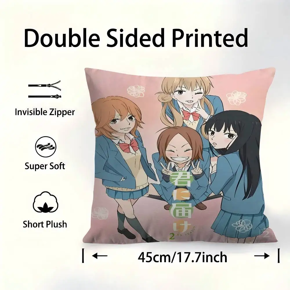 

Kimi Ni Todoke Anime Pillowcase Toon Gift Cushion Cover Bedroom Home Sofa Chair Seat Decor Pillow Case