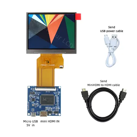 3,5-calowy ekran 640*480 Micro USB 5V zasilanie mini HDMI komputerowy ekran wtórny Raspberry Pi przemysłowy ekran LCD sterujący