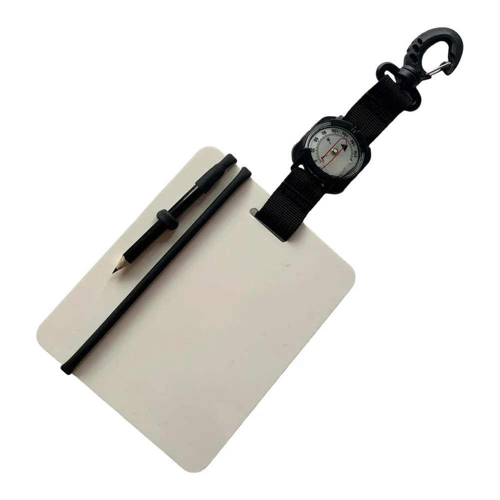 Underwater Writing Board Rotating Clip For Compass For Scuba Diving Snorkeling Reusable PVC For Slate Black Diving Gear Parts