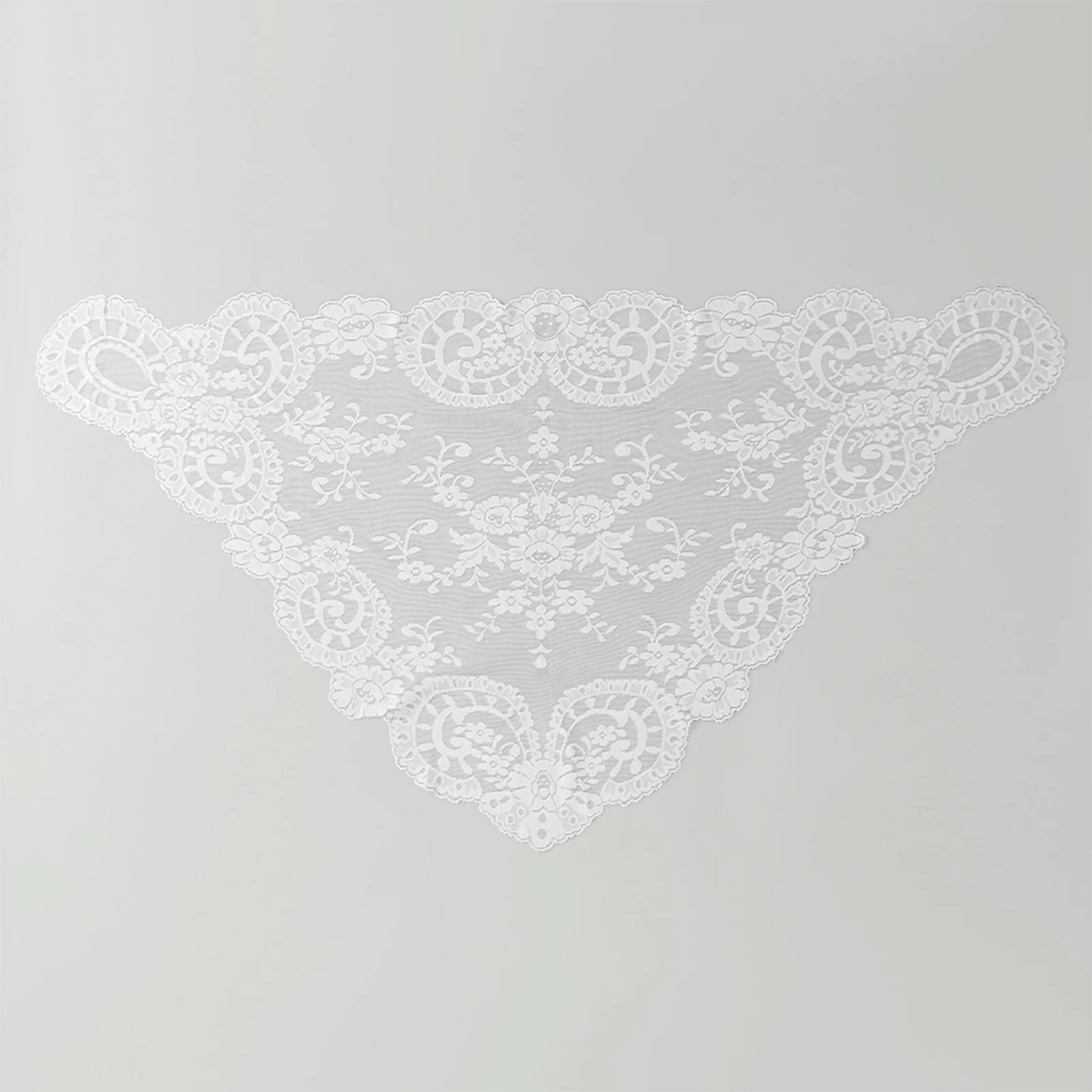 1PC Elegant Black Lace Shawl Wraps For Women Vintage Floral Mesh Scarf Cover Up Soft Sheer Capelet For Wedding Party Evening - view 4