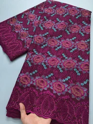 African Cotton Lace Fabric Embroidered Newest 2025 Nigerian Lace Fabric with Stones For Women Dresses Lace for diy,2.5Yards 4182