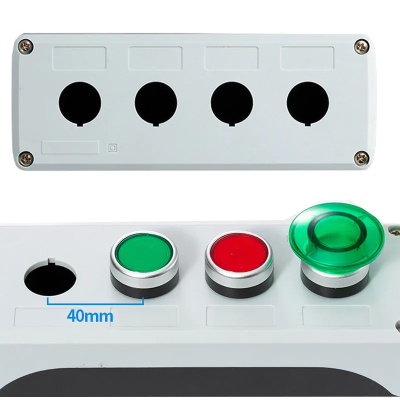 1Pc Waterproof Button Box Switch Control Box 1/2/3/4/5 Hole Industrial Indicator Light Electrical Plastic Emergency Stop Box 22m image 6