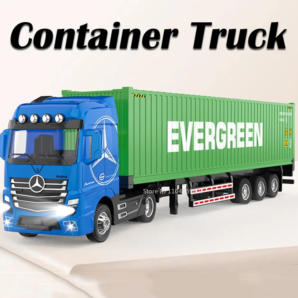 

1:50 масштаб американский контейнерный грузовик модель игрушки металлические литые под давлением звук свет двери открытые резиновые шины для детей подарки на день рождения