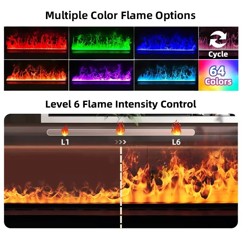 3D Water Vapour Fireplace Simulation Fire Place Steam Electric Fireplace LED Electric Fireplace with Remote Control