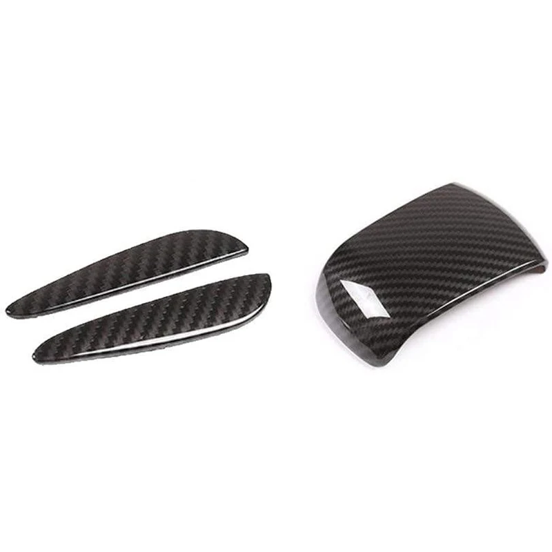 3PCS Carbon Fiber Central Control Armrest Side Cover Gear Shift Head Cover Trim for Mercedes Benz GLE GLS W167 2020