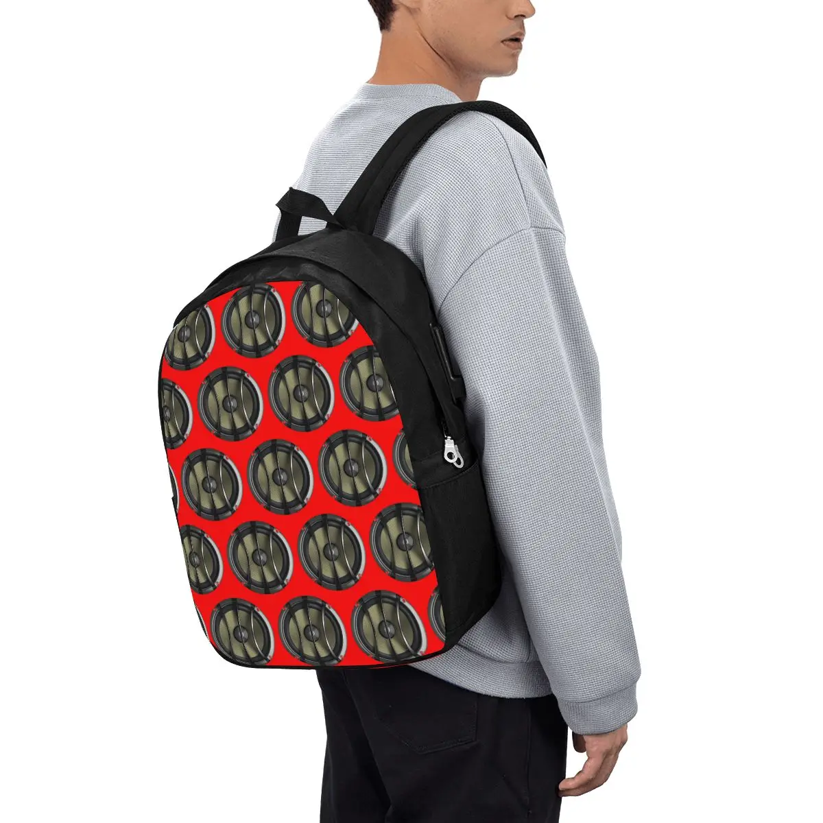 Compact Black Speaker Backpack Travel Notebook Bag Computer College Student School Bag Laptop Shoulder Bags for Men Women