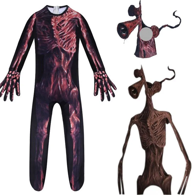 

Siren Head Cosplay Costume With Mask Boys Girls Anime Funny Party Bodysuit Halloween Carnival Fancy Dress Jumpsuits