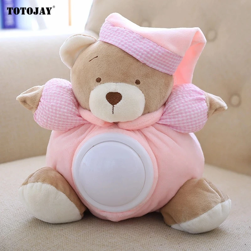 Lovely Teddy Bear Musical Light Plush Dolls Pat Lamp Sleeping Comfort LED Night Light Appease Bear Toys for Children Baby Gifts