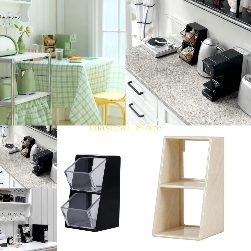 E7CE Handcrafted Retro Mini Shelf for 1:12 Scale Dollhouses Desktop Display Decoration