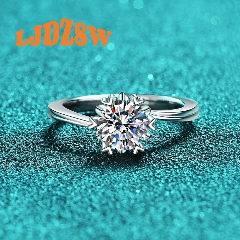 

Elegant 0.5ct-2ct Moissanite Diamond Ring S925 Sterling Silver Classic Solitaire Design Engagement Wedding Band Jewelry Women