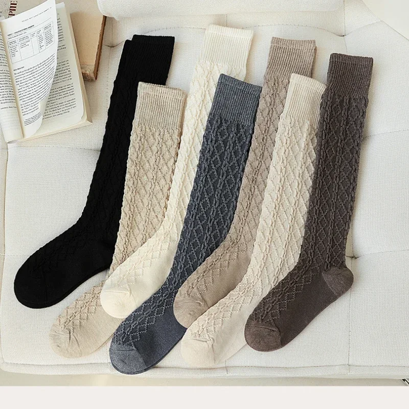 

Women Stockings Autumn Winter Thicken Warm Knee Socks Stockings Wool Cashmere Thermal JK Girls Solid Color Long Socks Stockings