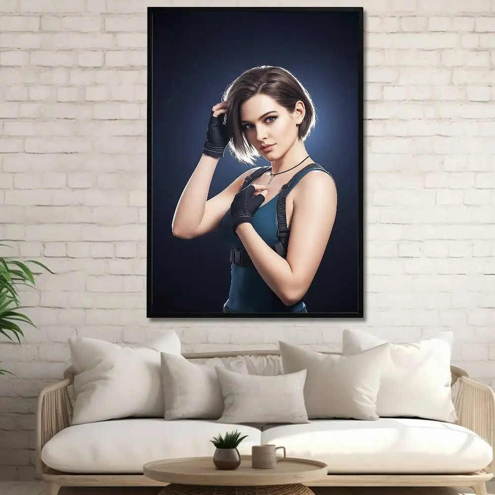 Jill Valentine R-Resident E-Evil New group Poster HD home decor sticky wall waterproof home living room bar aesthetic decor