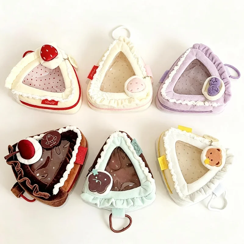 Cute Transparent Window Crossbody Bag Soft Fluffy Shoulder Purse Cartoon Style Mini Bag Zipper Storage Bag For Daily Use