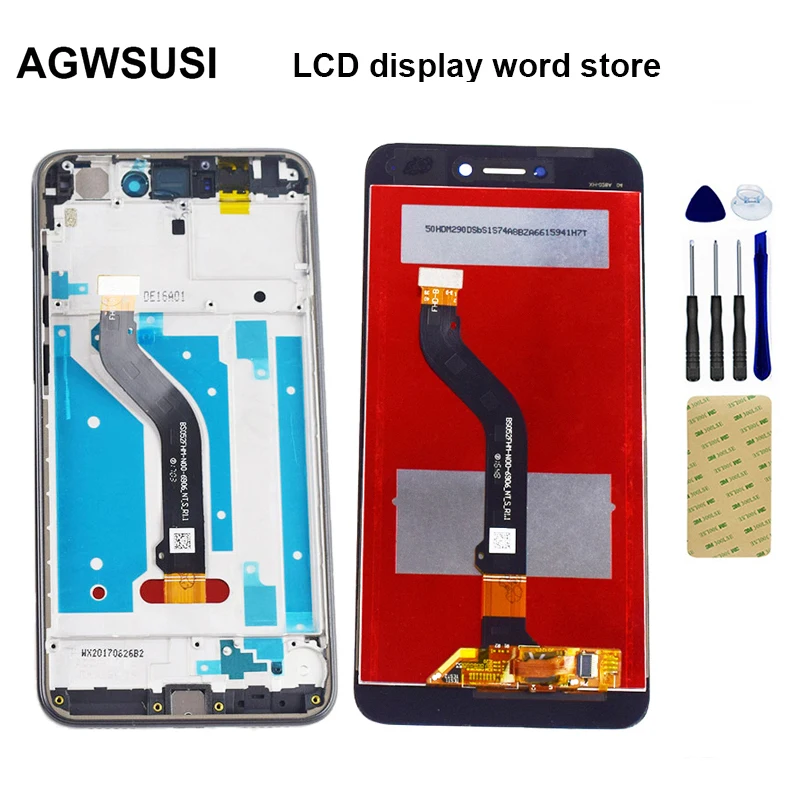 For Huawei Honor 8 Lite PRA-TL10 PRA LX1 LX3 LCD Display Matrix Module Pantalla Touch Screen Digitizer Sensor Assembly Frame