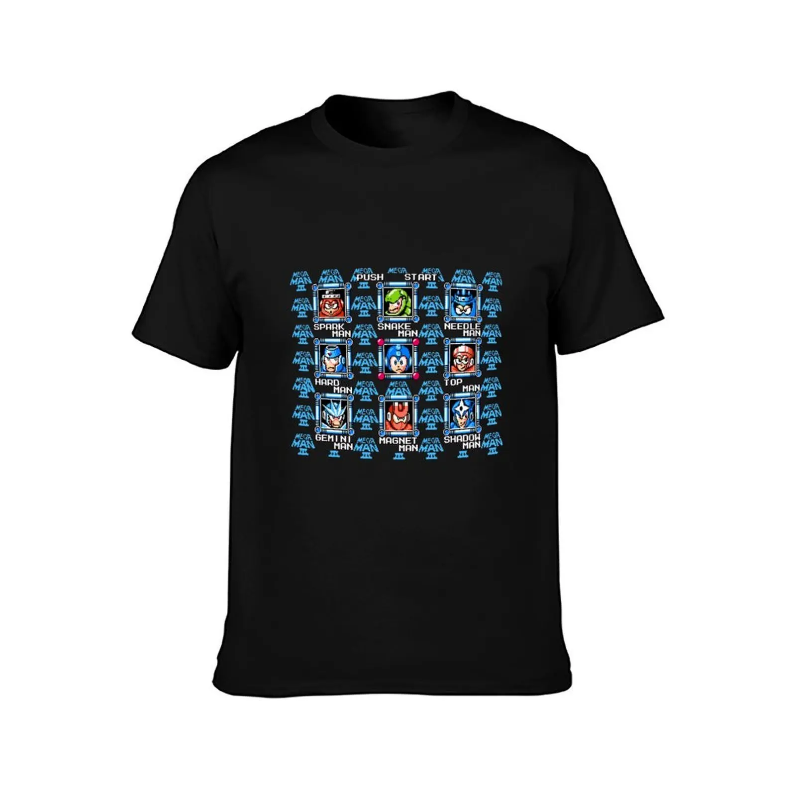 Megaman 3 stage select T-Shirt Work Daily Short Sleeve Top T-Shirt