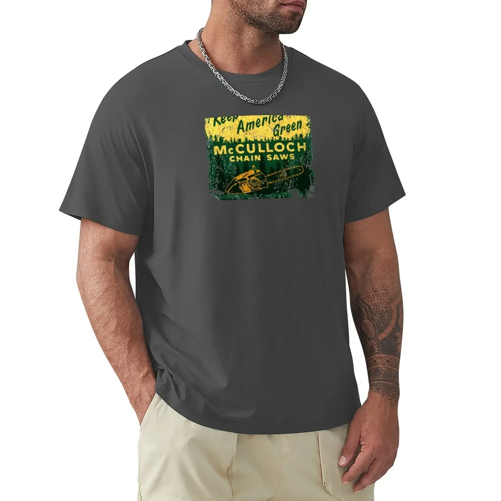 McCulloch Chinsaws USA T-shirt summer tops sports fans funnys for a boy mens graphic t-shirts big and tall