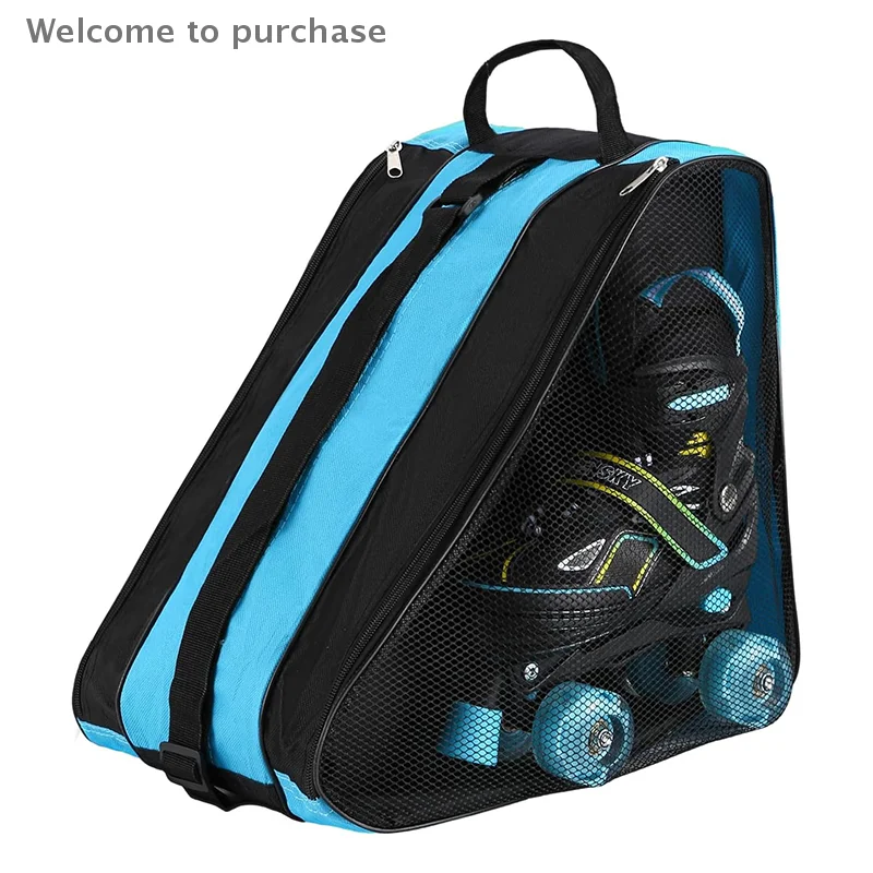 Large Capacity Breathable Kids Inline Skates Bag Skates Storage Bag Skating Shoes Bag Portable Roller Skates Bag Ice Skating Bag