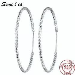 Somilia - Fashion Women's Hoop Earrings, New Collection 100% 925 Sterling Silver Jewelry  24K Golden серьги кольца For Women