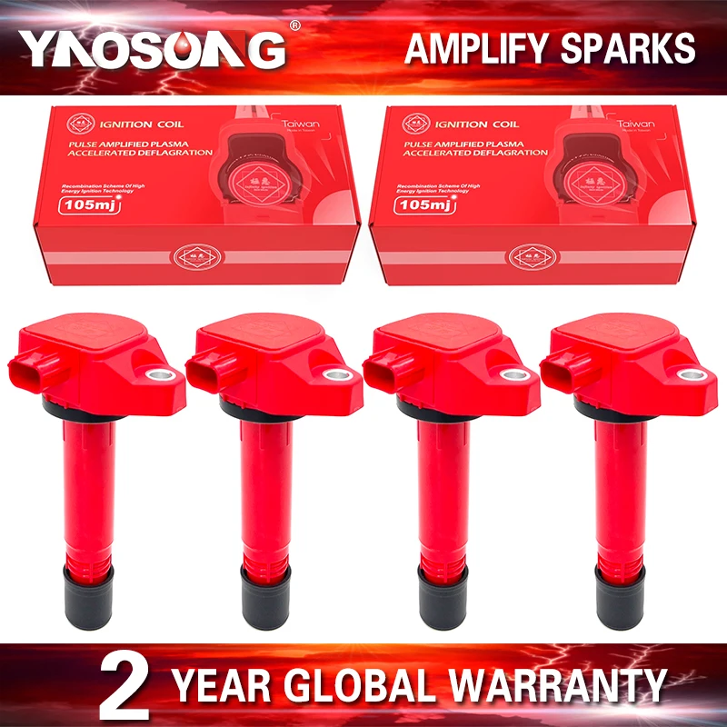 

4Pcs For Honda Civic Gen 8th 1.8 2.0 Ignition Coil CRV CITY Accord 2.0 SPIRIOR R18A1 R20A1 R20A3 R20A4 30520-RNA-A01 UF582