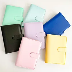 Carpeta de 6 anillas A5 A6 A7 Color macarrón, cuaderno con Clip de PU, cubierta de cuaderno de hojas sueltas de cuero, cuadernos, diario, papelería Kawaii