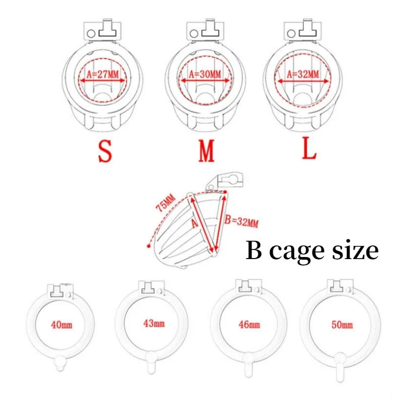 2023 New Male Chastity Cage Breathable Penis Lock with 4 Size Rings Anti-Cheating Chastity Device Adult Erotic Sex Toys Man 18+