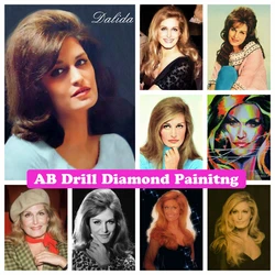 5D AB Trapani Pittura Diamante Mosaico Dalida Bel Cantante Francese Punto Croce Ricamo Perline Strass Art Home Decor